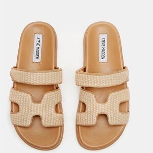 Steve Madden Beige Woven Strap Sandals